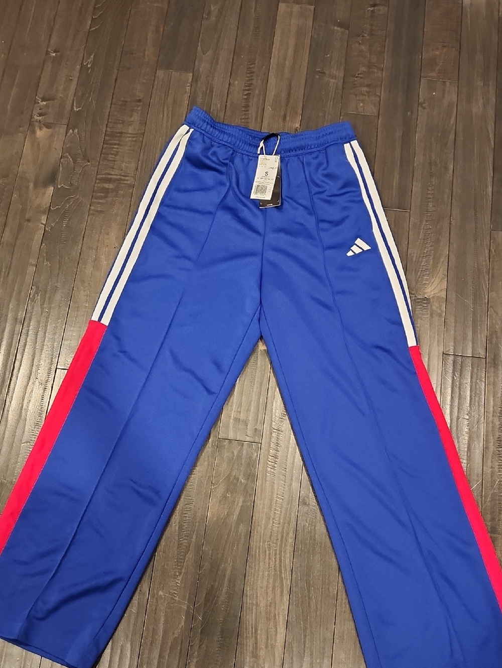 adidas Women's W Trio Gc Wl Pt Royal Blue Trackpants with Red Side Panels